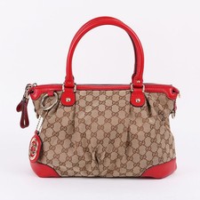 Gucci Jacquard Red Leather
