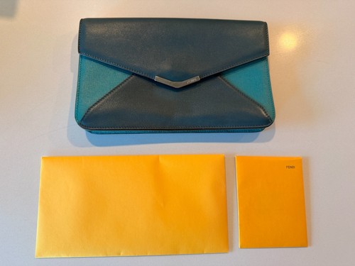 Fendi teal dark leather - teal,