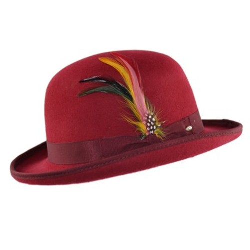Cappello bowler rosso - bowler, vino