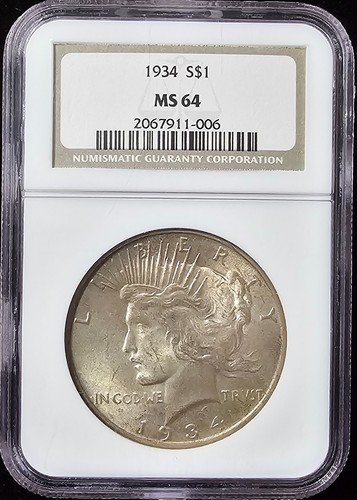 1934 dollaro della pace 64 - dollaro, ms-64