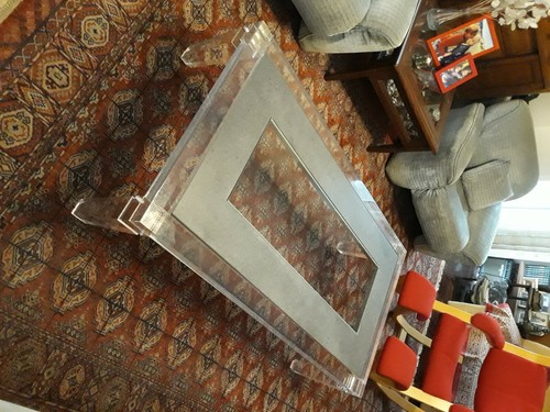 Tavolo basso plexiglass pietra