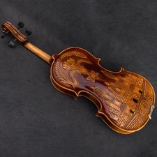 Maestro antico violino castello intagliato stile Stradivari 4/4 legno europeo tono caldo