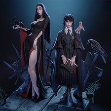 Morticia et Mercredi Addams