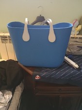 borsa obag blu con manici grigi in gomma in perfette condizioni 