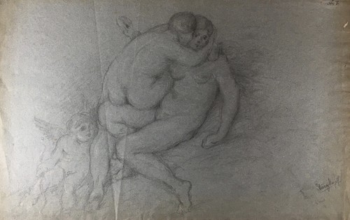 Disegno antico nudi con putti