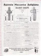 F7594 ASTI AGENZIA MECCANICA GALLARATI 1930 EDILIZIA PONTEGGIO BREVETTO ERCULEX