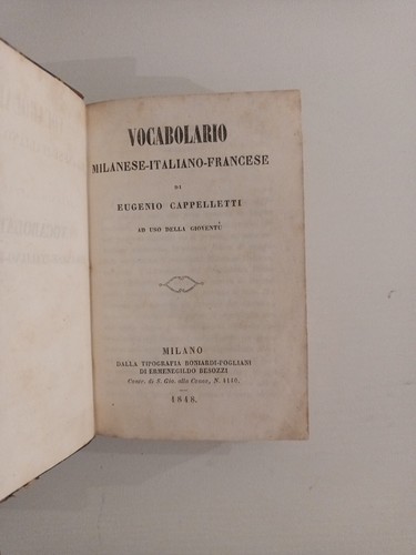 Vocabolario milanese - milanese,
