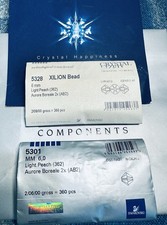 Swarovski Light Peach AB 2X 5328 6mm perline originali 360 pezzi confezioni sigillate