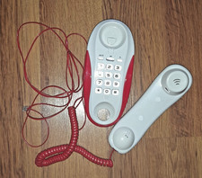 Telefono fisso con tastiera Brondi - Rosso e bianco con tasti luminosi 