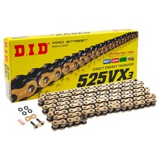 Catena Trasmissione Moto DID VX3 Passo 525 Maglie 120 Oro Gold con X-Ring