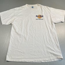 Maglietta Vintage Hard Rock Cafe Uomo XL Bianca New Orleans Chitarra Grafica Anni 90 Tee
