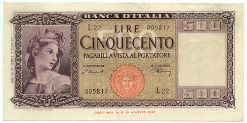 500 lire italia ornata - 500,