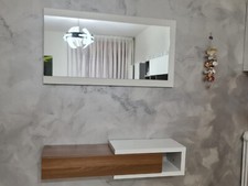 MOBILE INGRESSO ENTRATA CON SPECCHIO IN LEGNO BIANCO