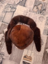 collo  pelliccia, pelo vero, colore marrone con cappello abbinato