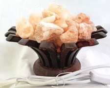 Lampada braciere in legno con