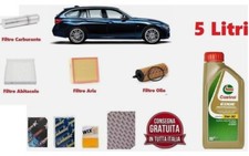 Kit Filtri Tagliando + Olio Castrol per Bmw 3 F30,F31 318 d 110 Kw 150 Hp