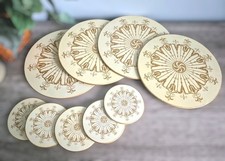 Set 4 tovagliette e sottobicchieri vintage inglese Lady Clare opulenti oro e crema Tijou