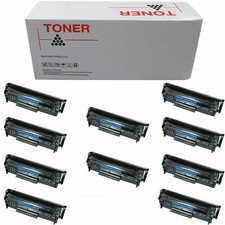 10 TONER HP Q2612A  12A CANON 703 FX10 COMPATIBILI NO OEM BK NERO 2000 pagine 
