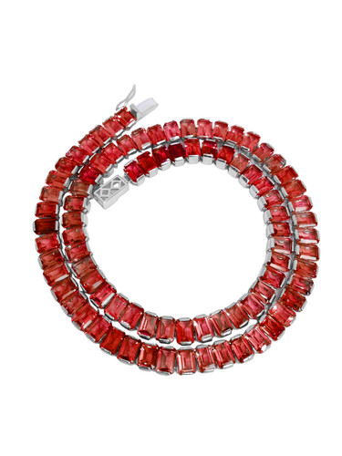 Collana tennis granato 925 - collana,
