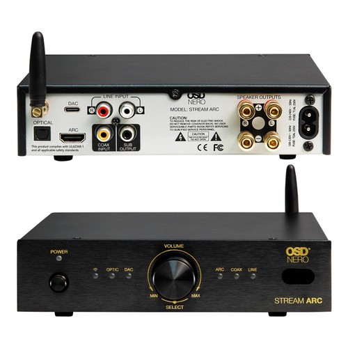 Amplificatore stereo osd nero - amplificatore,