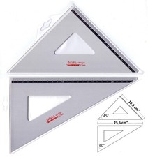 COPPIA SQUADRE ALLUMINIO 26 CM - 45° e 60° - COPPIA SQUADRETTE - SQUADRA