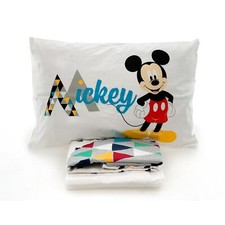 Lenzuolo culla Topolino Disney lettino 60x130 unisex bianco 100% cotone morbido