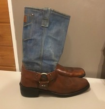 Stivali moto vintage Charterhouse Denim taglia 12 O’Sullivan tacco orto