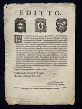 Editto Ferdinando Strozzi Sommosse Bolognesi 1677 - Bologna Benacci