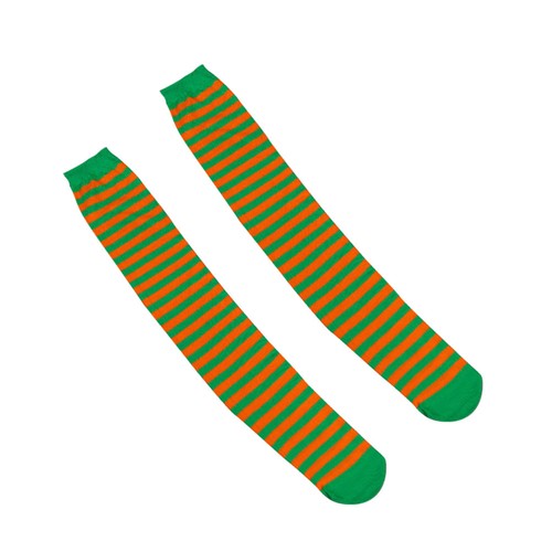 Stripe leg stockings green - stripe,
