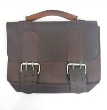 Cartella Unisex in Pelle Cerata Marrone -carattere vintage-look per veri amatori