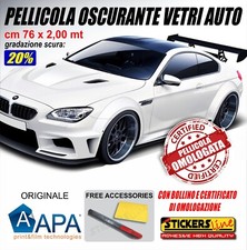 Pellicola Oscurante Vetri Auto APA ® 20% VLT SCURA omologata oscuramento 76x200
