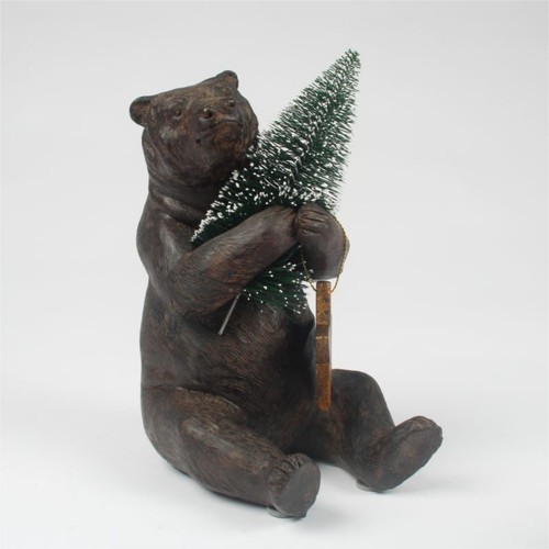 Orso natalizio resina - in,