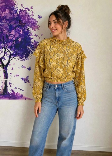 Blusa pizzo zara - blusa,