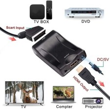 Convertitore Da Scart a Hdmi Adattatore Video Audio Converte L'ingresso Scart