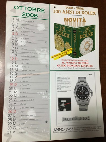 Calendario rolex anno 2004 - ,