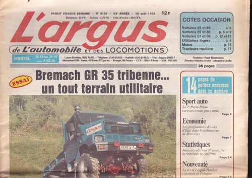 Argus 3157 bremach gr 35 - l'argus, n°3157