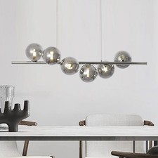 Lampadario a sospensione 6 sfere in vetro fume V721-SILVER