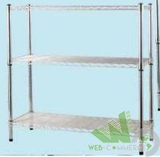 SCAFFALE SCAFFALATURA 3 PIANI RIPIANI BRIXO MANHATTAN ACCIAIO CROMO 90x35xH90 CM