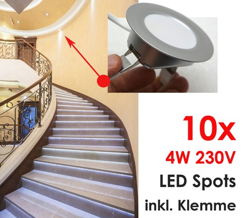 10x 230v led lampada spot - 4w,