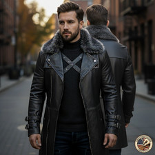 Trench coat gotico in pelle