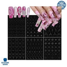 Set 6 pezzi stencil per unghie