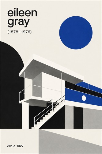 Poster eileen gray villa - gray,