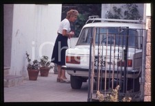 35mm vintage slide* 1974 STINTINO (SS) Letizia BERLINGUER con FIAT 125 Special 1