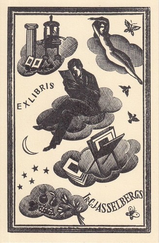 Exlibris incisione legno - exlibris,