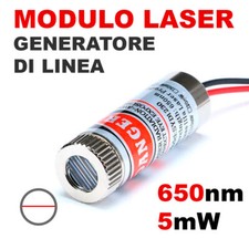 MODULO LASER GENERATORE DI LINEA ROSSO 650nm 5mW REGOLABILE FOCALIZZABILE