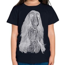Levriero Afgano Schizzo Bambini Stampato T-Shirt Ottimo Regalo per Dog Kuchi