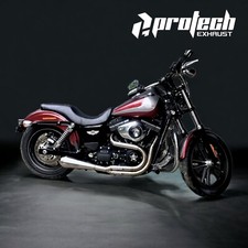 Tubi di scarico 2-1 adatti per Harley-Davidson Dyna Wide Glide 105th Annivers...