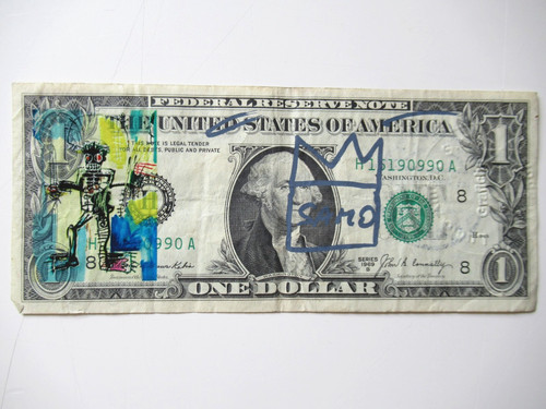 Basquiat banconota da - a), j.m.basquiat: