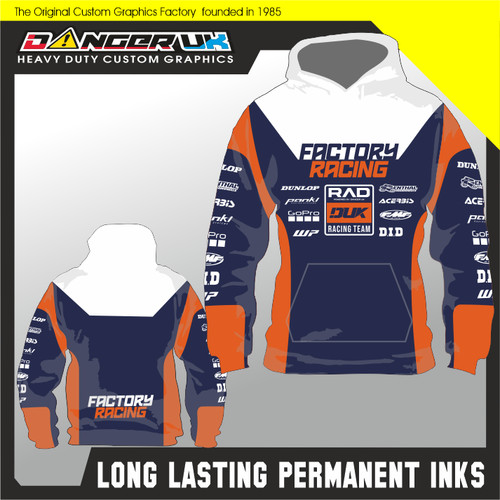 Felpa con cappuccio motocross - con,