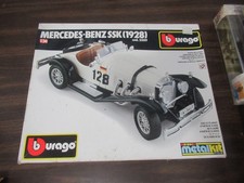 Kit modellino vintage Burago metallo Mercedes Benz SSK 1928 NUOVO IN SCATOLA APERTA 1:24